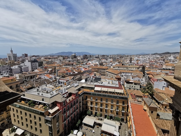 Veduta dall'alto della città di Malaga in Spagna..