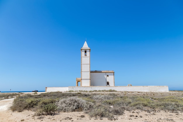 Veduta della Chiesa della città mineraria di Rodalquilar Almeria Spagna