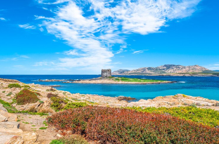 Veduta della spiaggia sarda di Stintino