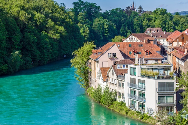 Veduta di Berna. Vista sul fiume Aare a Berna