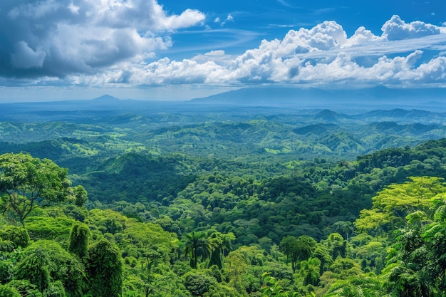 Vedute panoramiche delle montagne della giungla in Costa Rica