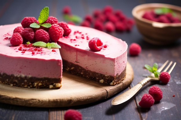 Vegan Raspberry Cheesecake dessert vegani