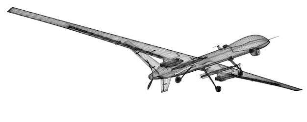 Veicolo aereo senza pilota (UAV), struttura della carrozzeria, modello a filo