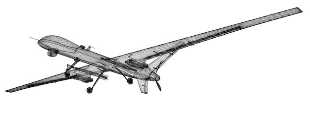 Veicolo aereo senza pilota (UAV), struttura della carrozzeria, modello a filo