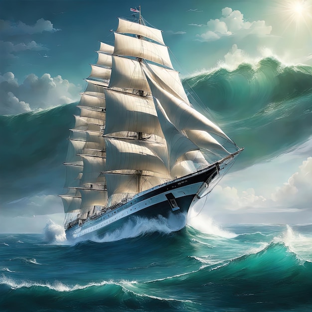 veliero in marebarca a vela nel mare