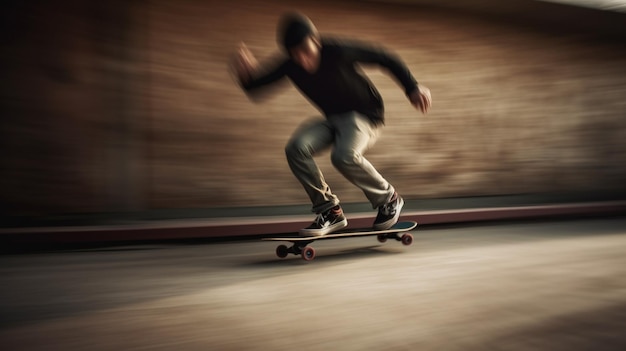 Velocità di sfocatura del movimento dello skateboarder