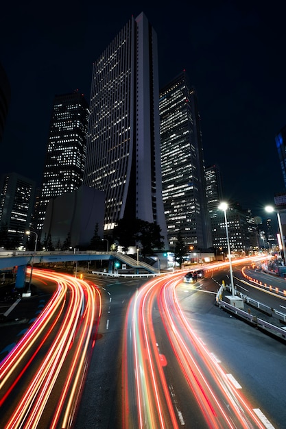 Velocità luci al neon in città