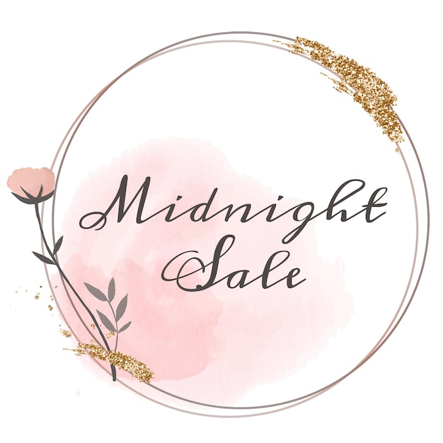 Vendita a mezzanotte cornice floreale png