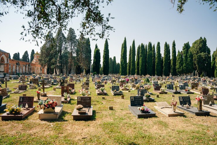 Foto venezia italia sep 2021 architettura all'interno del cimitero di san michele venezia