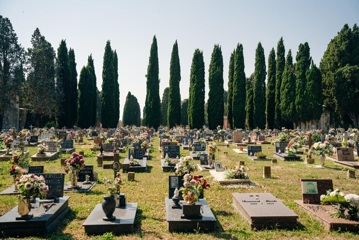 Foto venezia italia sep 2021 architettura all'interno del cimitero di san michele venezia