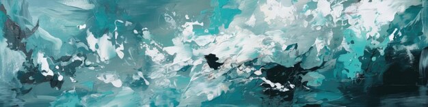 Verde acqua e bianco pittura astratta texture di sfondo banner panoramico AI generativa