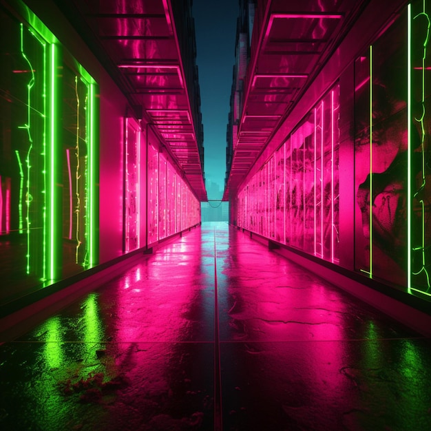 Verde neon contro rosa caldo di alta qualità ultra hd 8k hdr