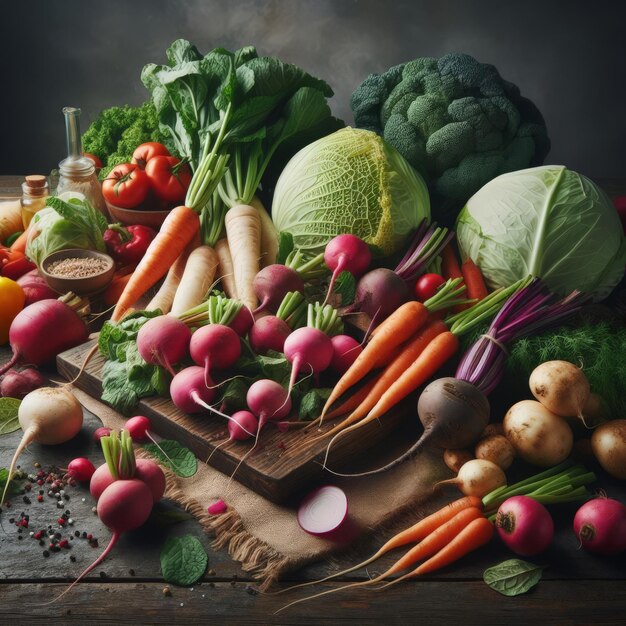 Verdure a radice di primavera su sfondo naturale