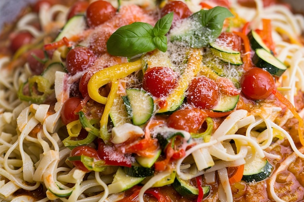 Verdure al forno, salsa per pasta e pasta cruda