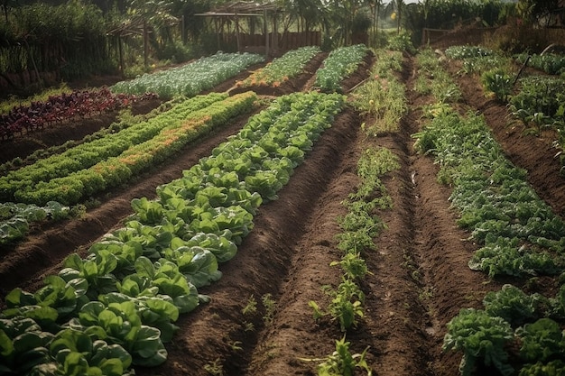 Verdure coltivate in campo con Veget