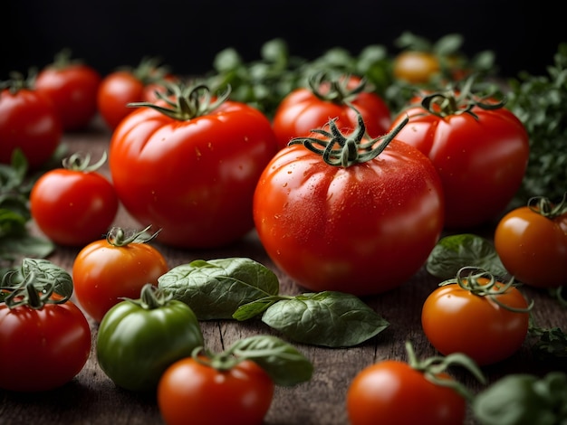 Verdure del pomodoro con il percorso di residuo della potatura meccanica