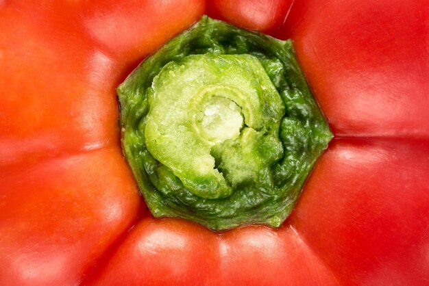 Verdure dolci del primo piano del peperone rosso