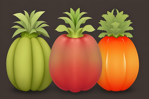 Verdure e frutta sane biologiche fresche con uno sfondo bianco AI generato