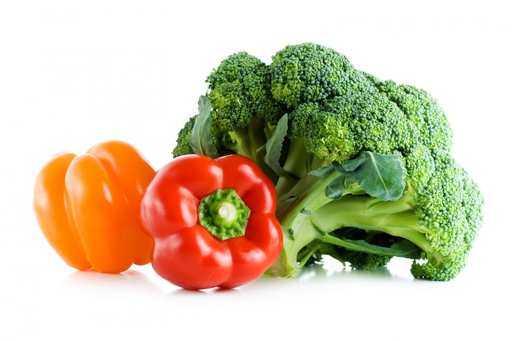 Foto verdure fresche, broccoli e pepe
