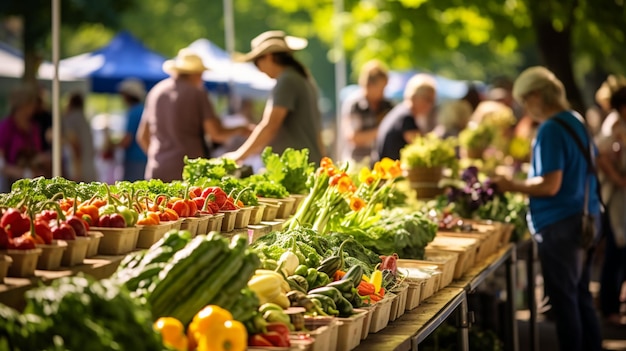 Verdure fresche e biologiche al mercato degli agricoltori