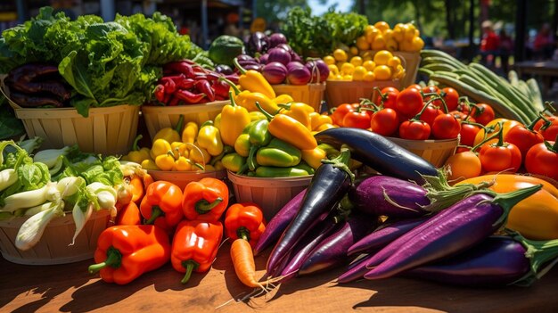 verdure fresche e fiori sul mercato