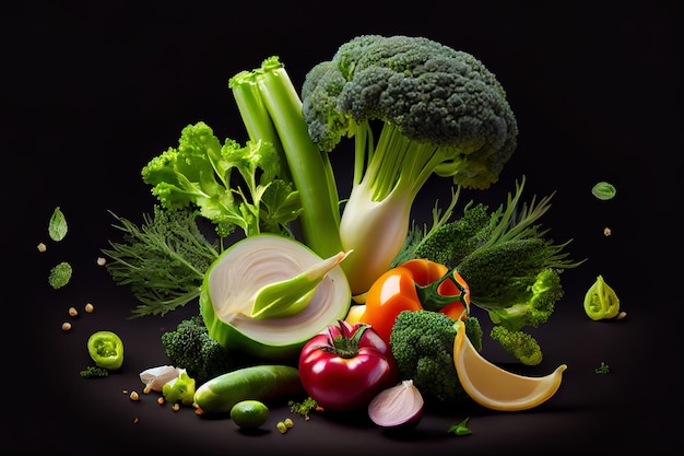 Verdure fresche ingredienti vegetali