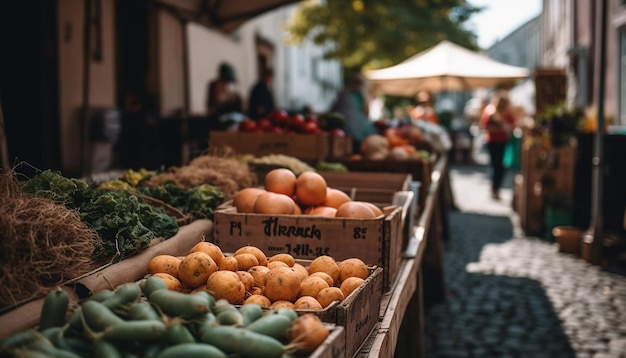 Verdure fresche per un'alimentazione sana varietà di scelte per i clienti generate dall'intelligenza artificiale