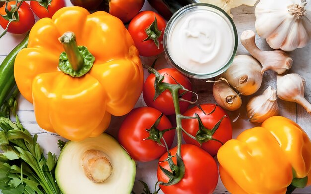 Verdure fresche su uno sfondo bianco Vista superiore piatta