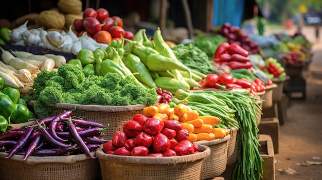 Verdure fresche sul mercato