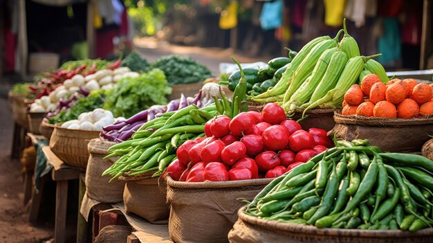 Verdure fresche sul mercato