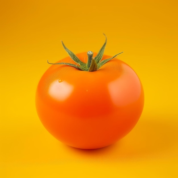 Verdure pomodoro isolate su giallo