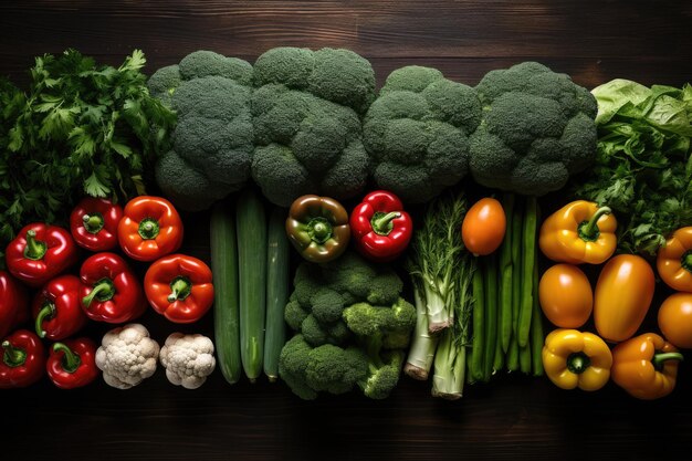 verdure sul tavolo della cucina in uno studio coperto fotografia di cibo pubblicitaria professionale