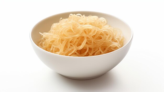 Vermicelli Delight isolato su sfondo bianco Generative Ai