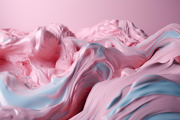 Vernice astratta di colore rosa pastello con sfondo blu pastello AI generato