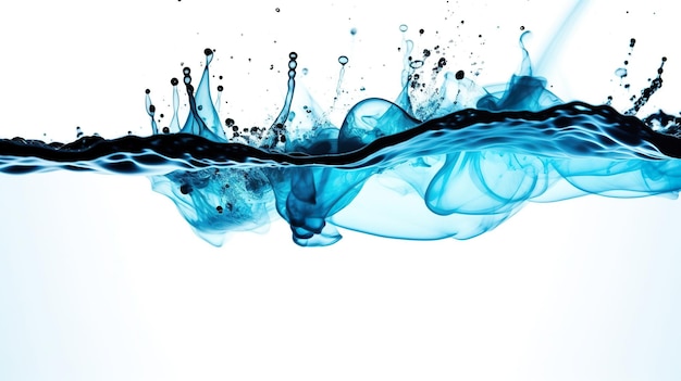 Vernice blu in un bicchiere d'acqua