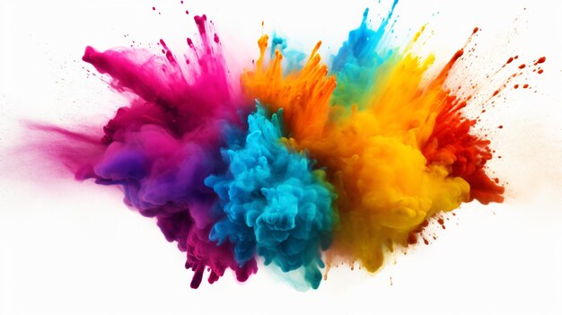 Vernice esplosione di polvere colorata holi arcobaleno colorato