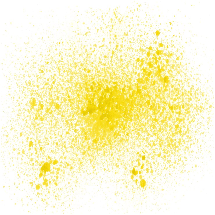 Vernice spray giallo su sfondo bianco