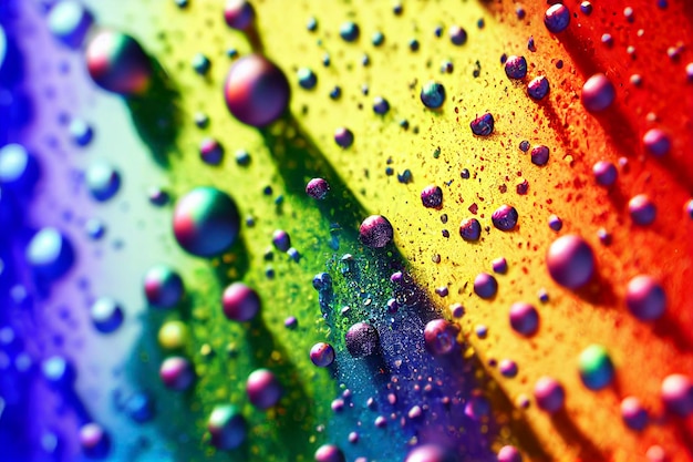 Vernici multicolori colorate sono ricoperte di gocce di pittura Astrazione multicolore Fantastica superficie ipnotica