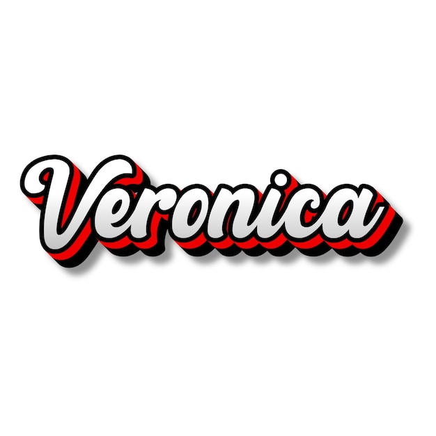 Veronica Testo 3D Argento Rosso Nero Bianco Fotografia di sfondo JPG