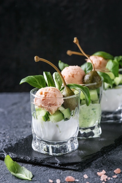 Verrine con patè di salmone