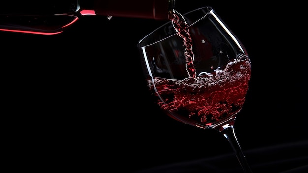 Versare vino rosso elegante in bicchiere