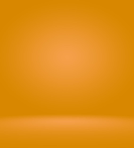 Verticale di sfondo arancione per studio fotografico con vignetta morbida. Sfondo sfumato morbido. Sfondo da studio su tela dipinta.
