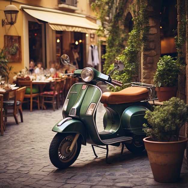 vespa in italia cibo vintage vecchio ristorante pasta 2