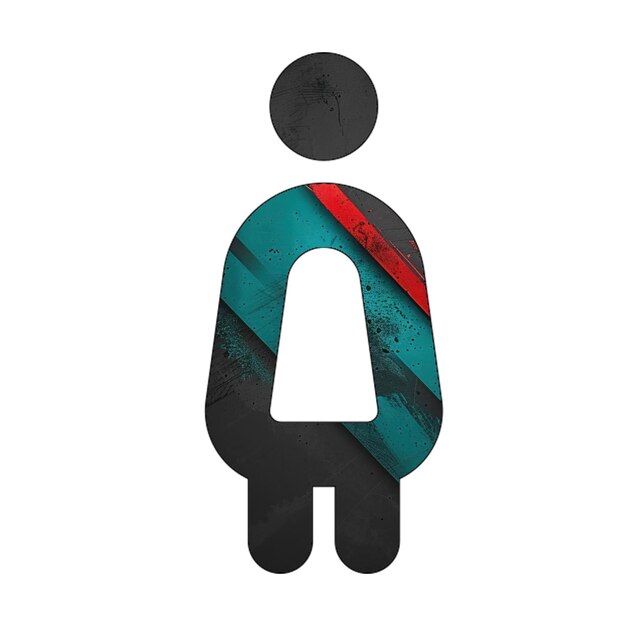 vestito semplice icona diagonale nero persona verde rosso
