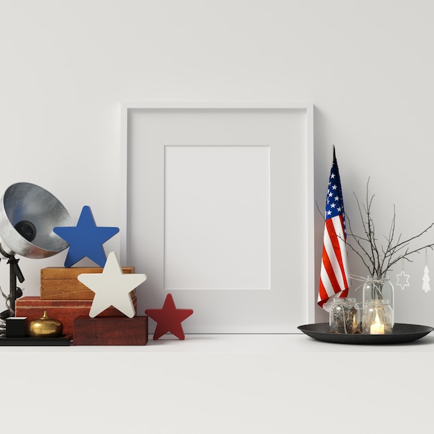 Veteran Day Mock Up Poster Frame con decorazione