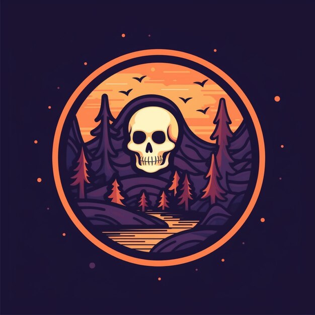 vetore del logo di halloween a colori piatti