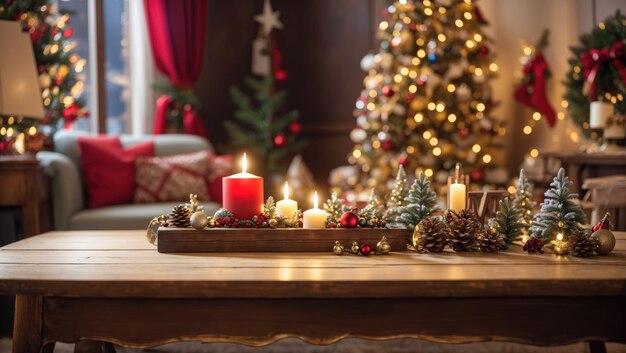 Vetrina classica dei prodotti natalizi: un'accogliente ambientazione vintage