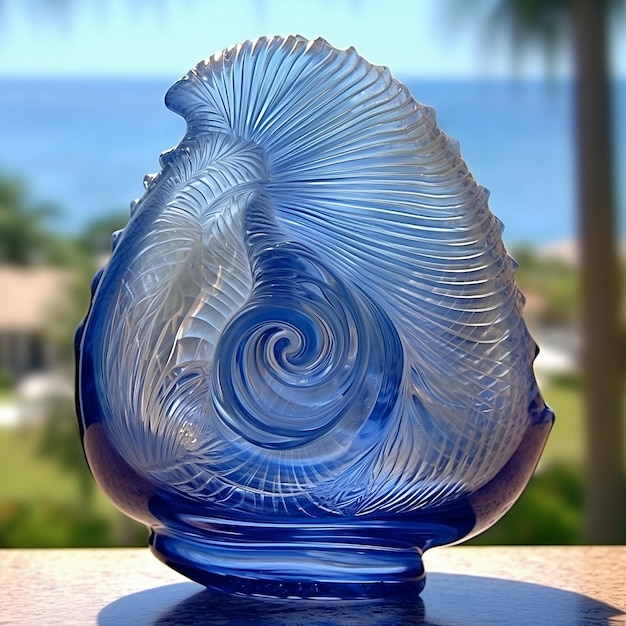 VETRO ACIDATO BLU SEASHELL