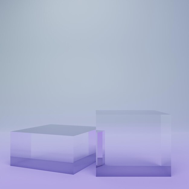 Vetro cubo podio 3D