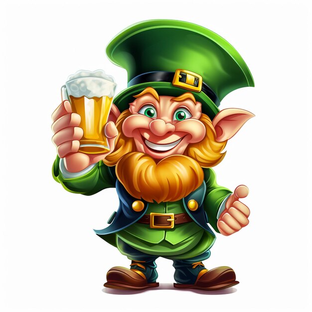 Vettore 3d illustrazione di denaro birra cartone animato celebrazione verde felice personaggio